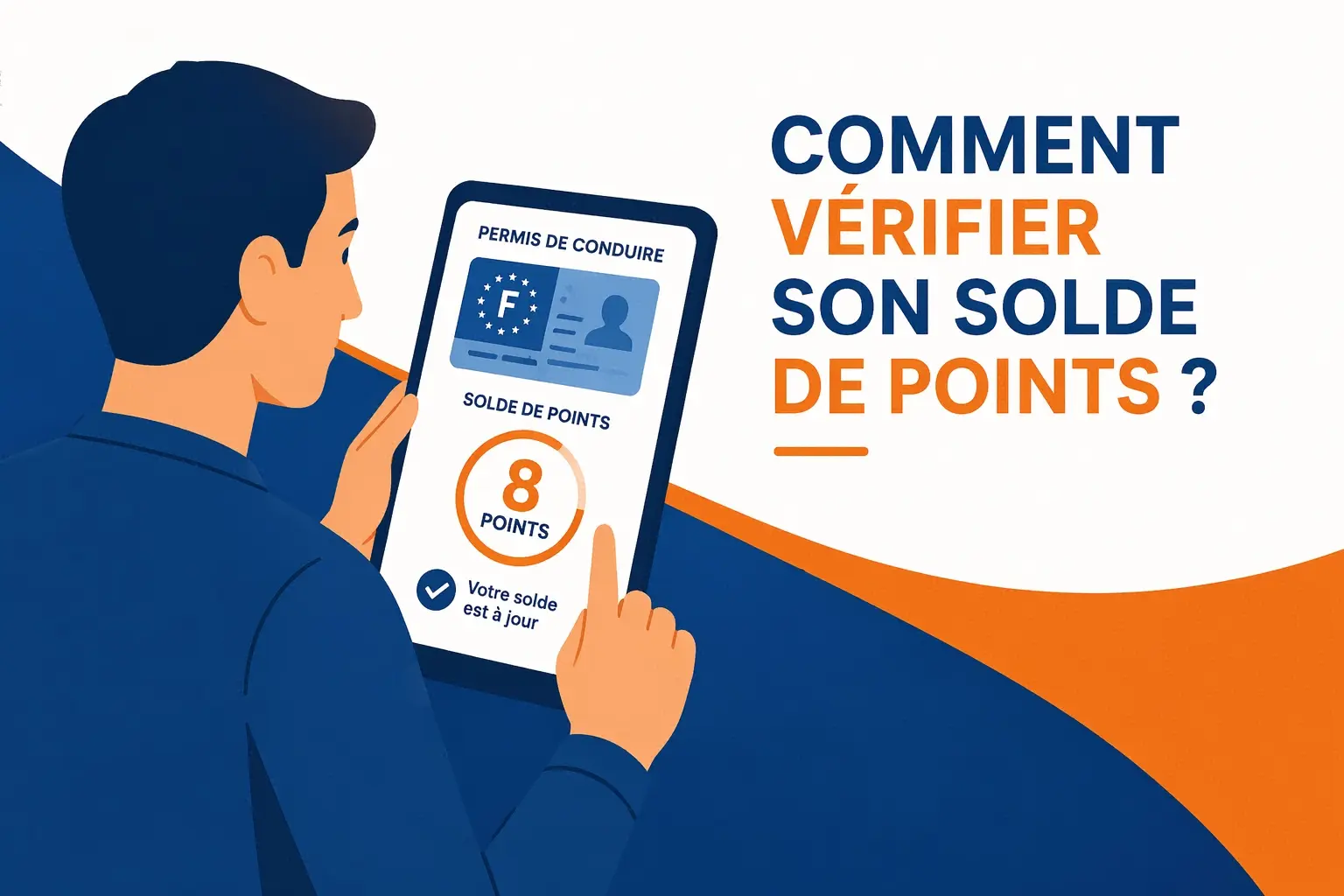 Conducteur consultant son solde de points sur son téléphone